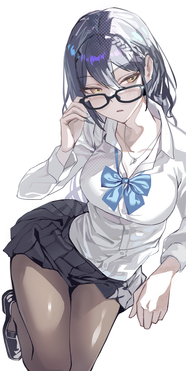 This is a pixiv picture whose title is 制服眼鏡.
