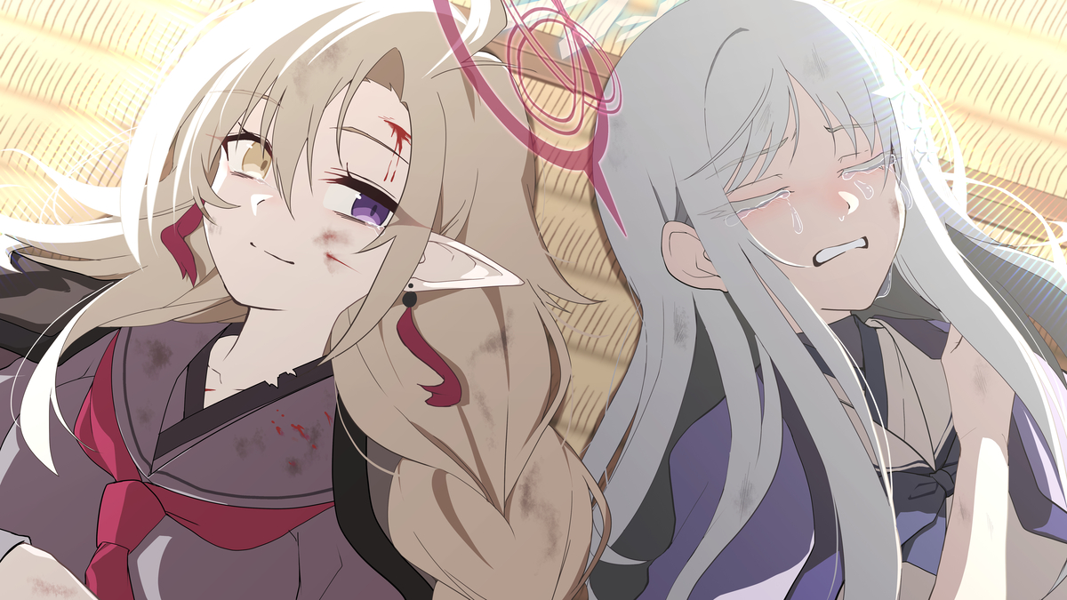 This is a pixiv picture whose title is 継承戦後のアヤメとナグサ.