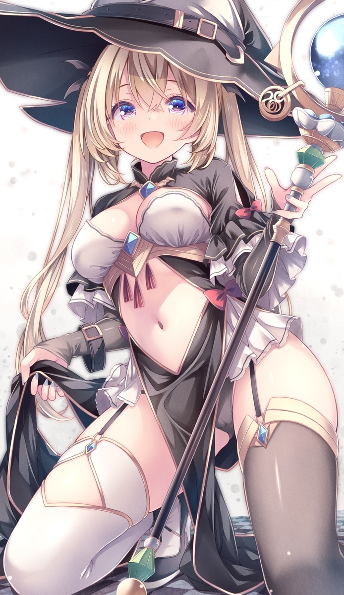 This is a pixiv picture whose title is 弱点はおへそ.