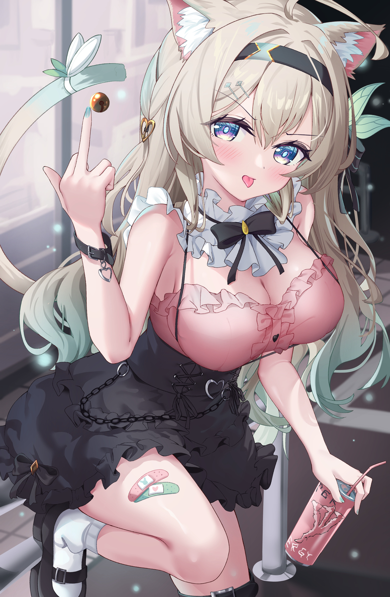 This is a pixiv picture whose title is ホタルにゃん反抗期.