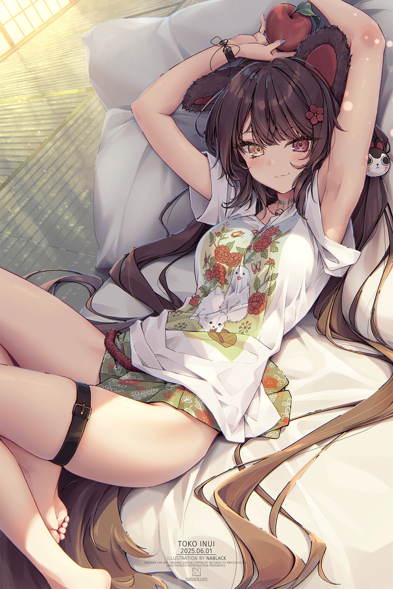 This is a pixiv picture whose title is 戌亥りんご！🍎.