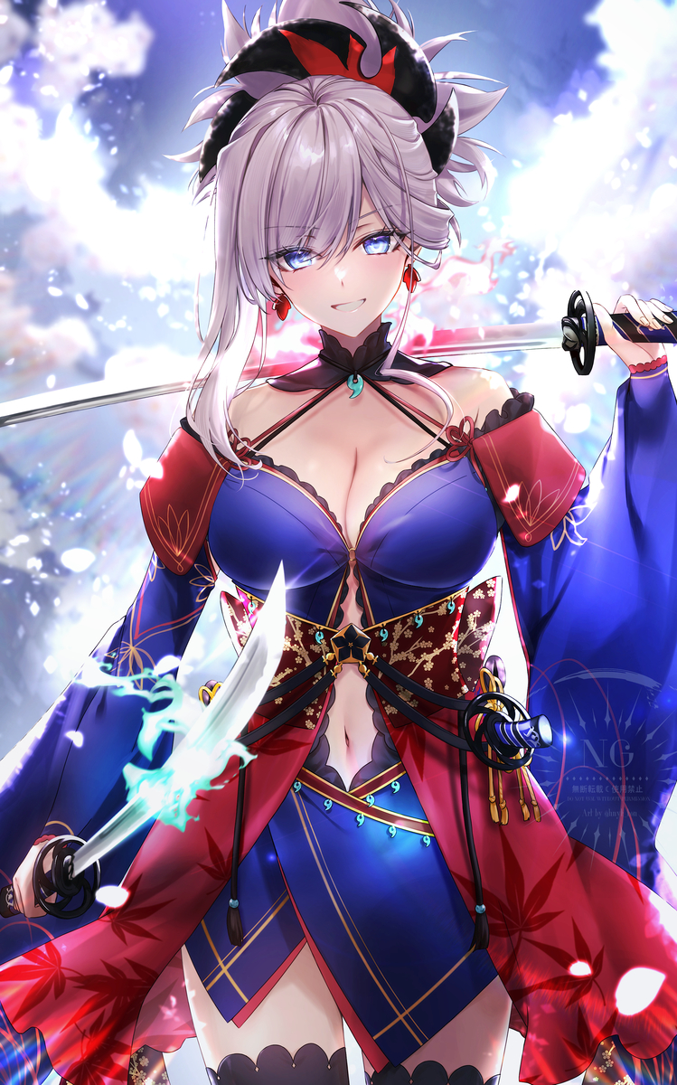 This is a pixiv picture whose title is 宮本武蔵.