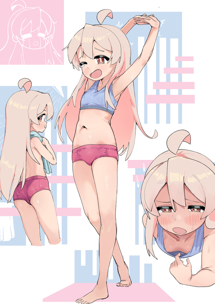 This is a pixiv picture whose title is work out.