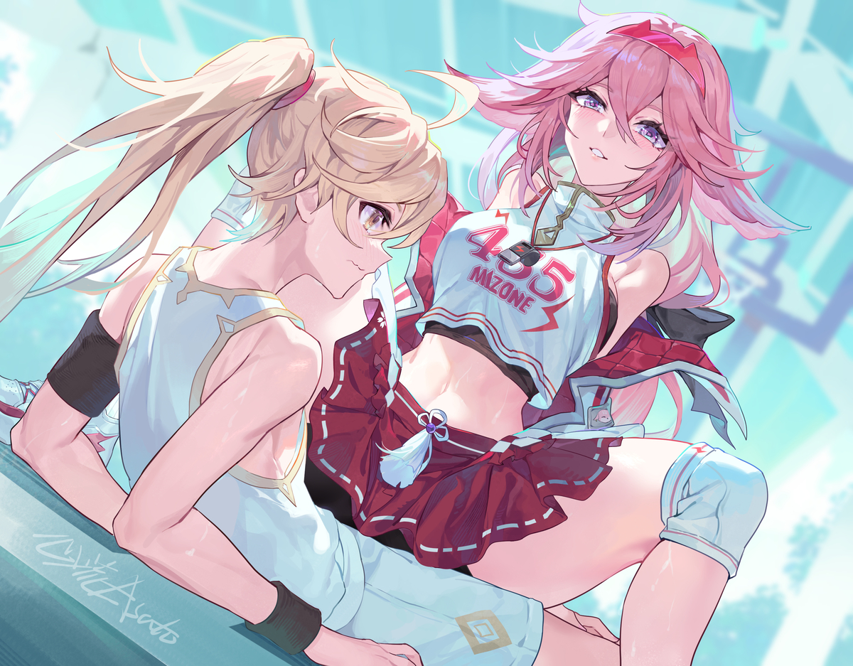 This is a pixiv picture whose title is 神子学姐，我想打篮球！.