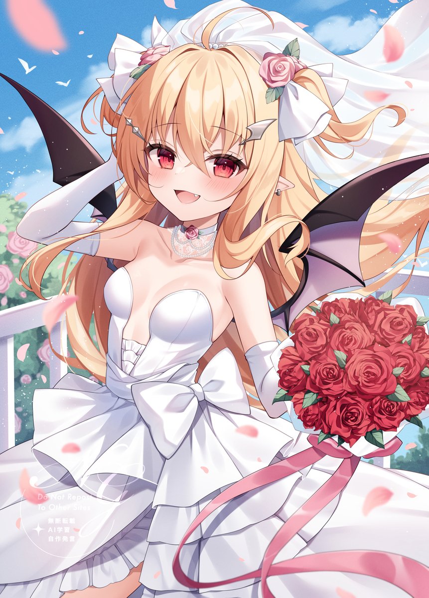 This is a pixiv picture whose title is ウェディングわからせちゃん.