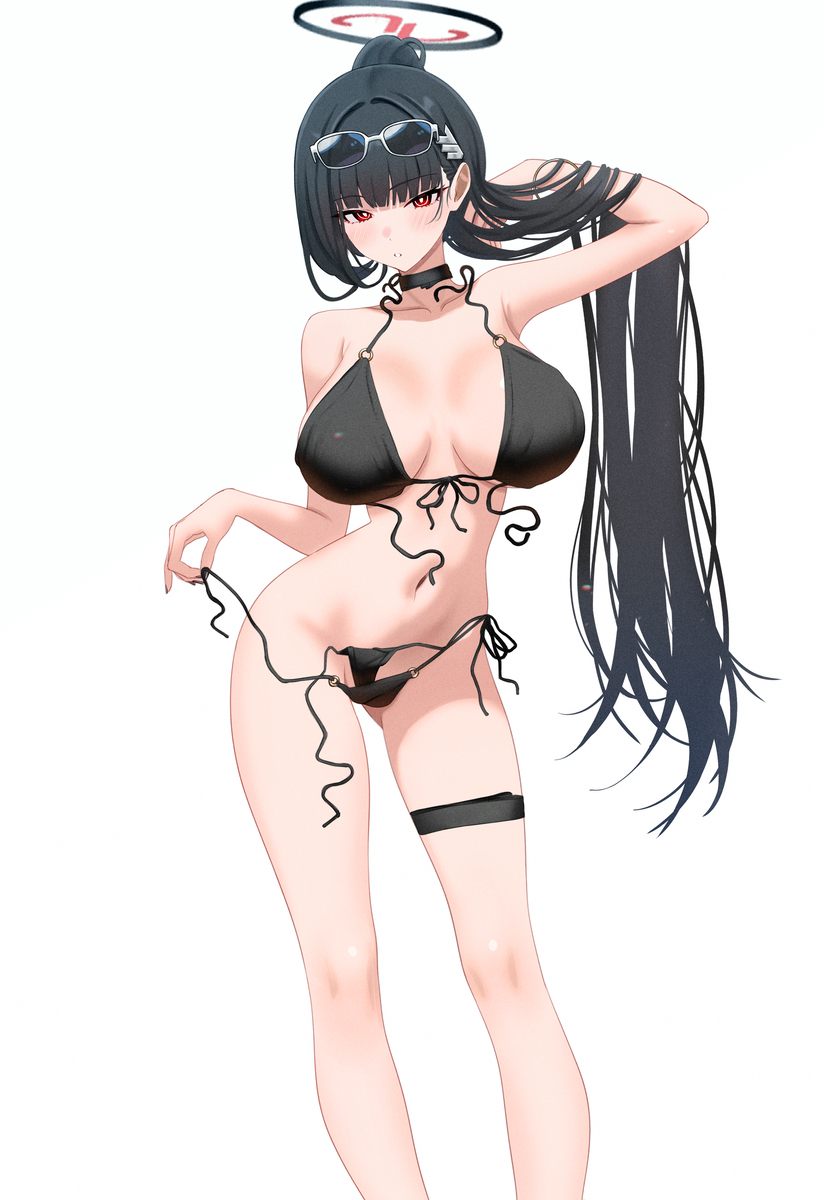 This is a pixiv picture whose title is 🖤🏖️.