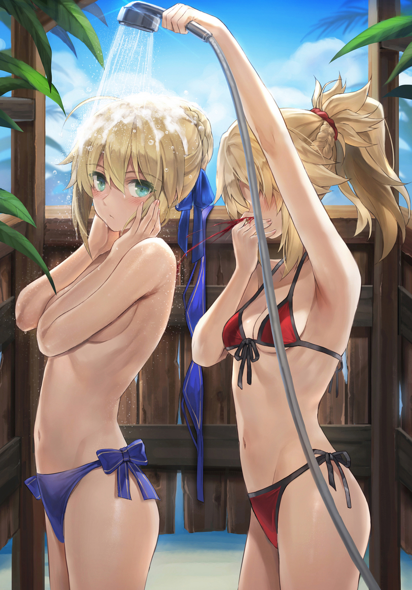 This is a pixiv picture whose title is 興奮しているモードレッド.