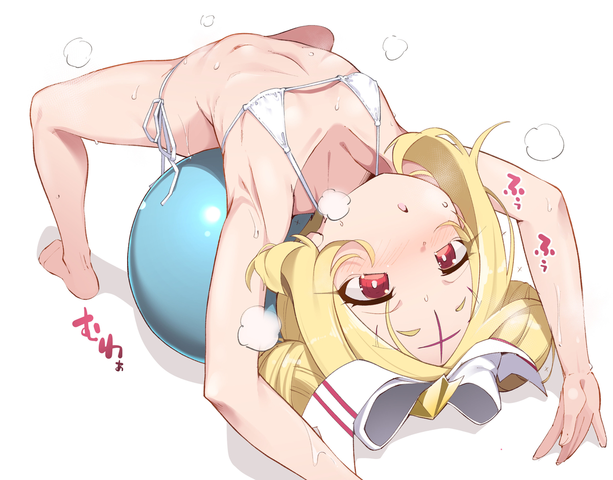 This is a pixiv picture whose title is バランスボールとネロアリス.