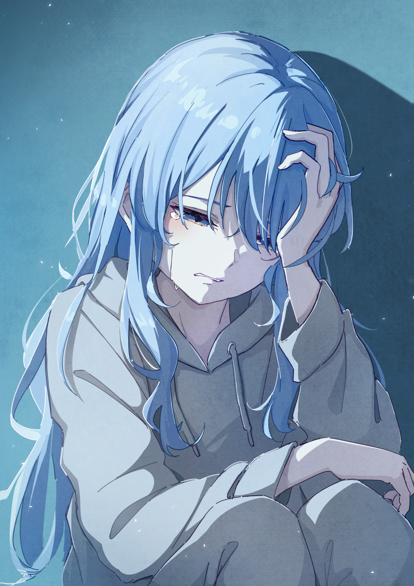 This is a pixiv picture whose title is 唇を噛む.