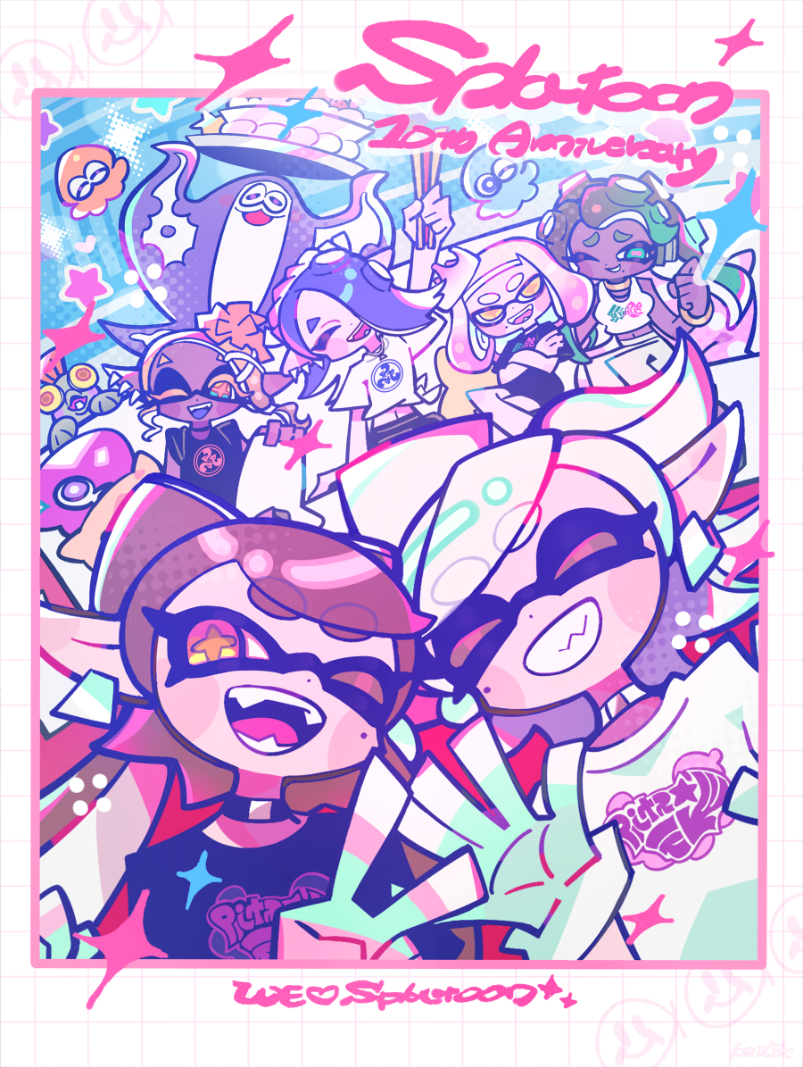 This is a pixiv picture whose title is スプラ10周年.