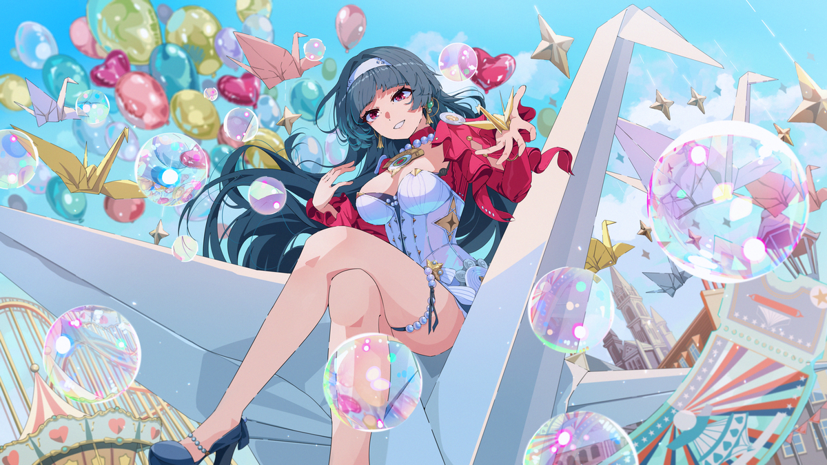 This is a pixiv picture whose title is 折り鶴に想いを乗せて.