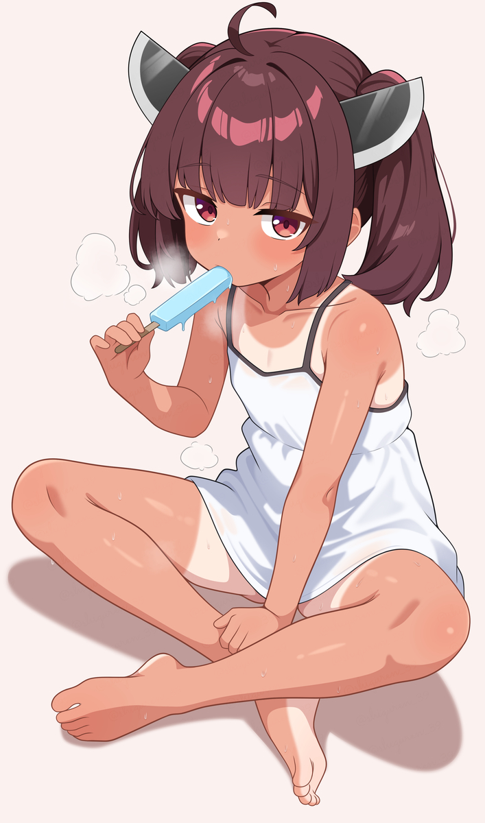 This is a pixiv picture whose title is 日焼けアイスキャンディーきりたん.