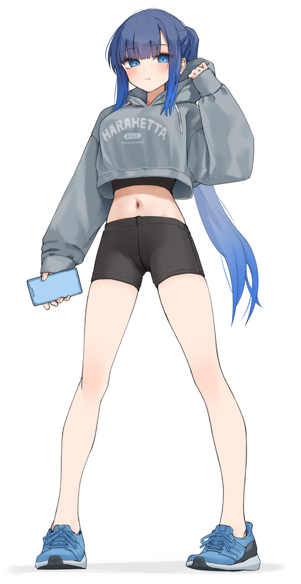 This is a pixiv picture whose title is へそ出しスパッツコーデの子.