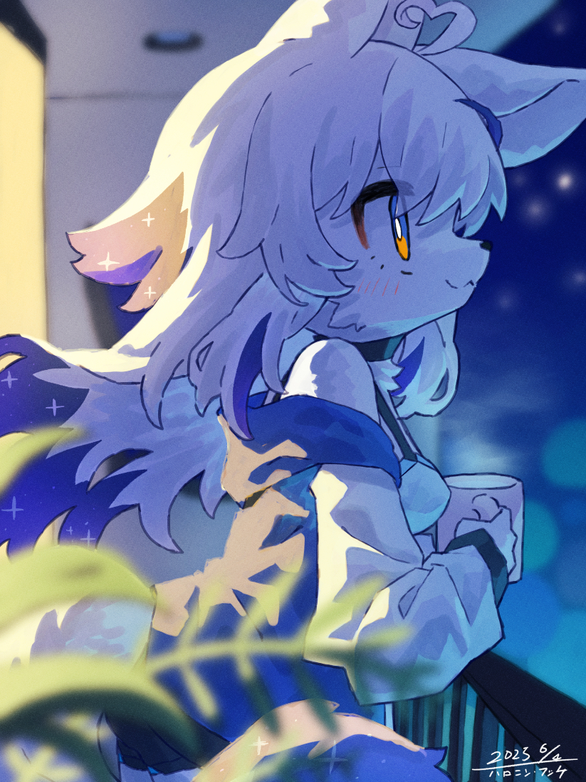 This is a pixiv picture whose title is 「星の香りのベランダ」.