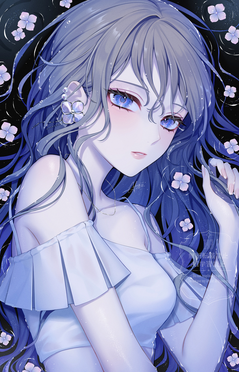 This is a pixiv picture whose title is 紫雨花.