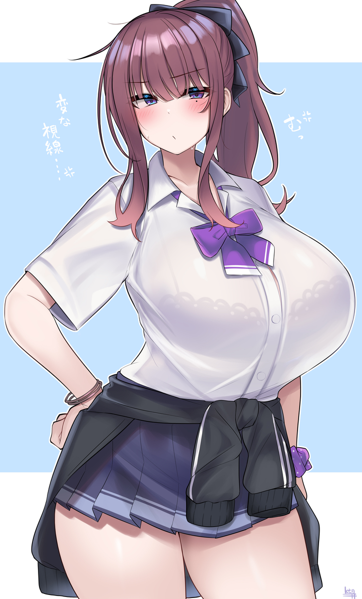 This is a pixiv picture whose title is 夏服花梨先輩before after.