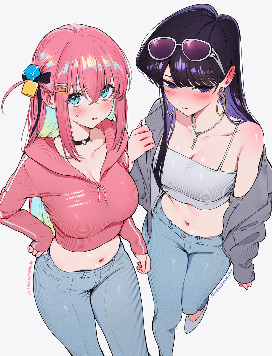 This is a pixiv picture whose title is コミとぼっちの会話チャレンジ.