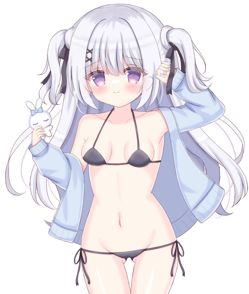 This is a pixiv picture whose title is 🐰🤍.