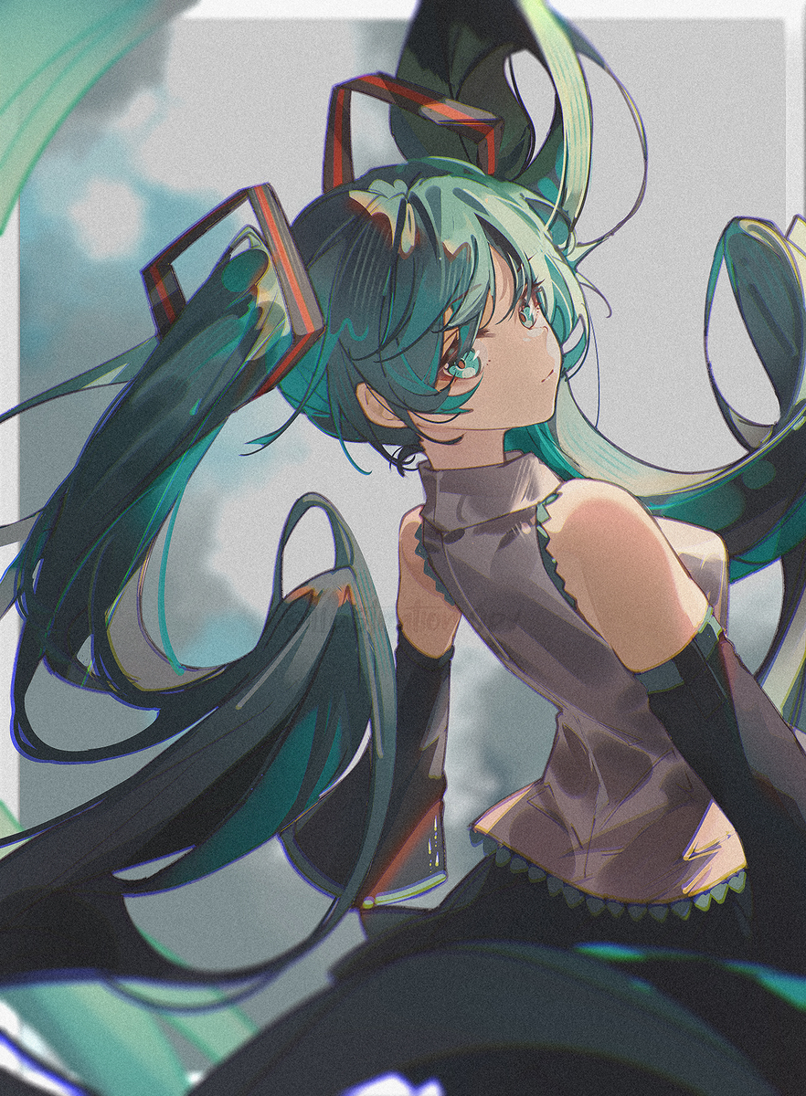 This is a pixiv picture whose title is miku.