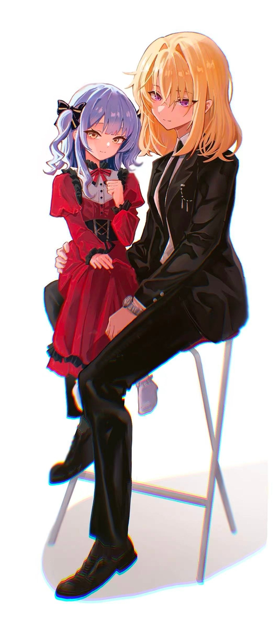 This is a pixiv picture whose title is 【ボディーガードの叔母と姪のお嬢さん】.