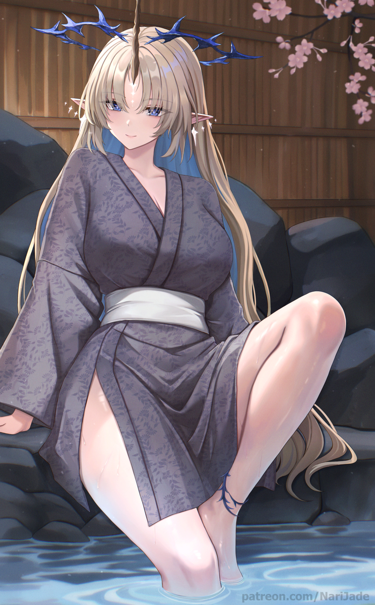 This is a pixiv picture whose title is Fleurdelys onsen vacation.