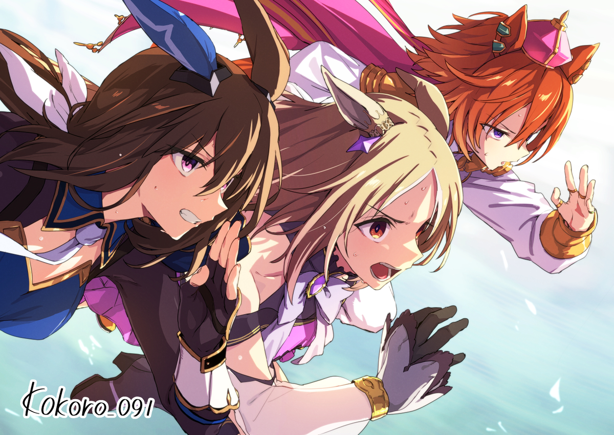This is a pixiv picture whose title is 日本ダービー.