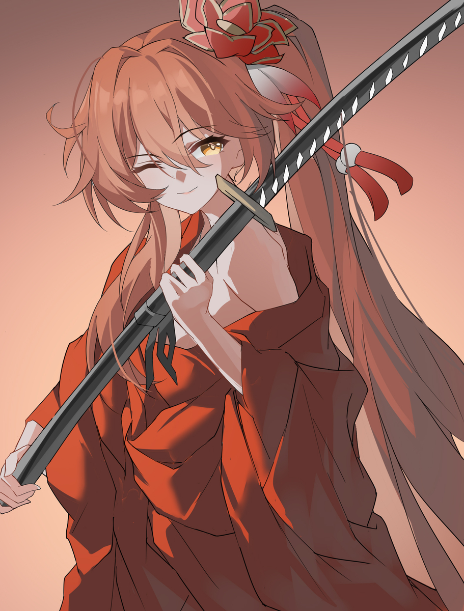 This is a pixiv picture whose title is 小桂子舞刀.