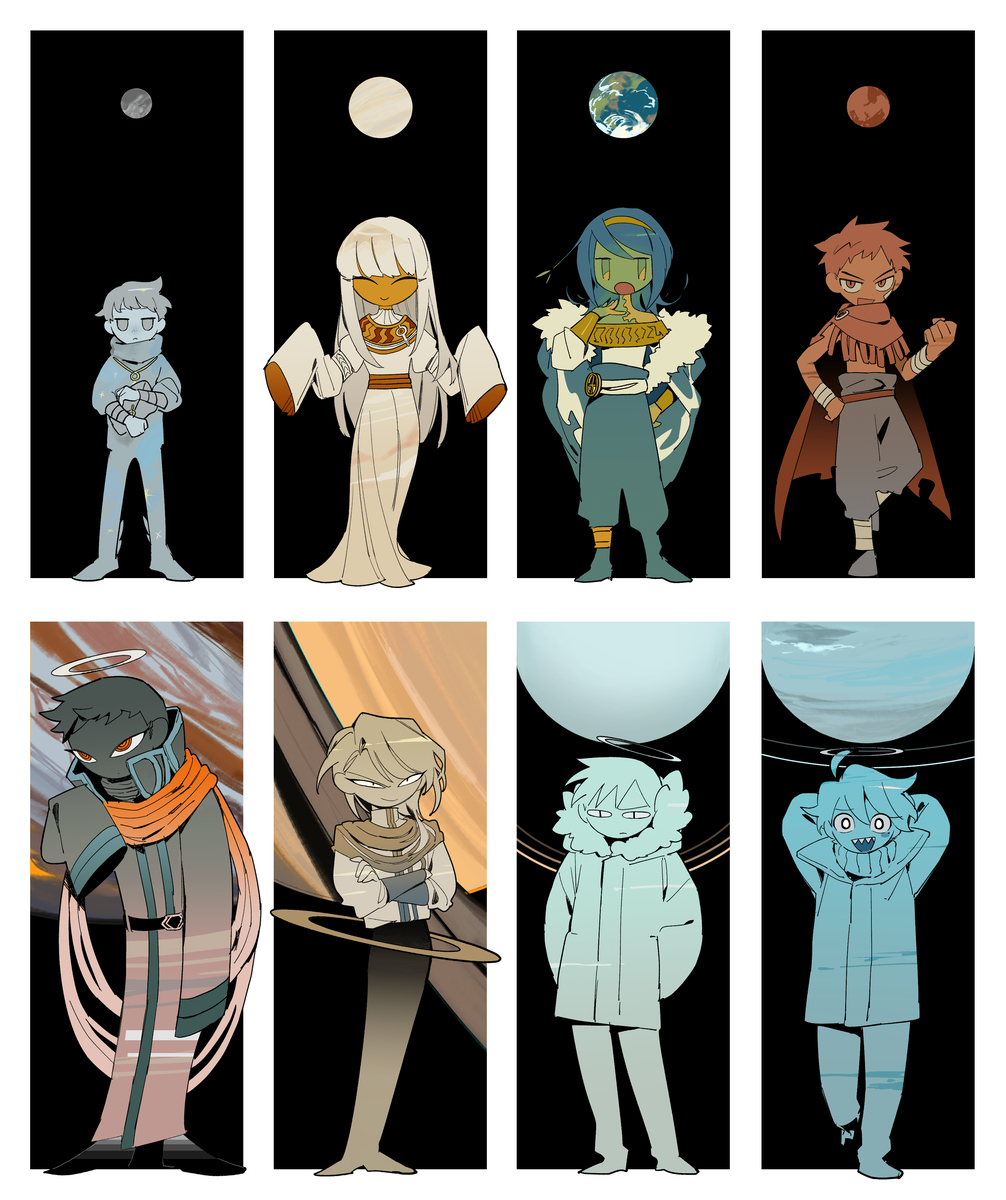 This is a pixiv picture whose title is 惑星擬人化.