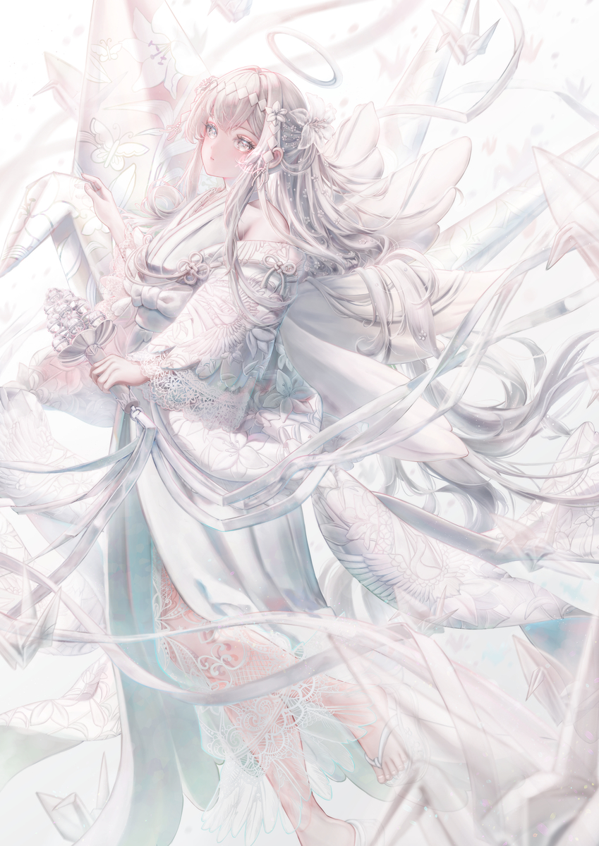This is a pixiv picture whose title is 白百合神楽.