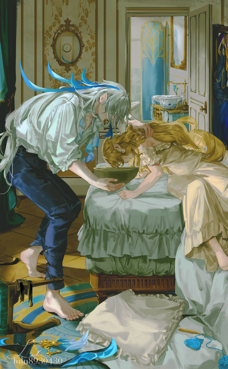This is a pixiv picture whose title is つわりの日々.
