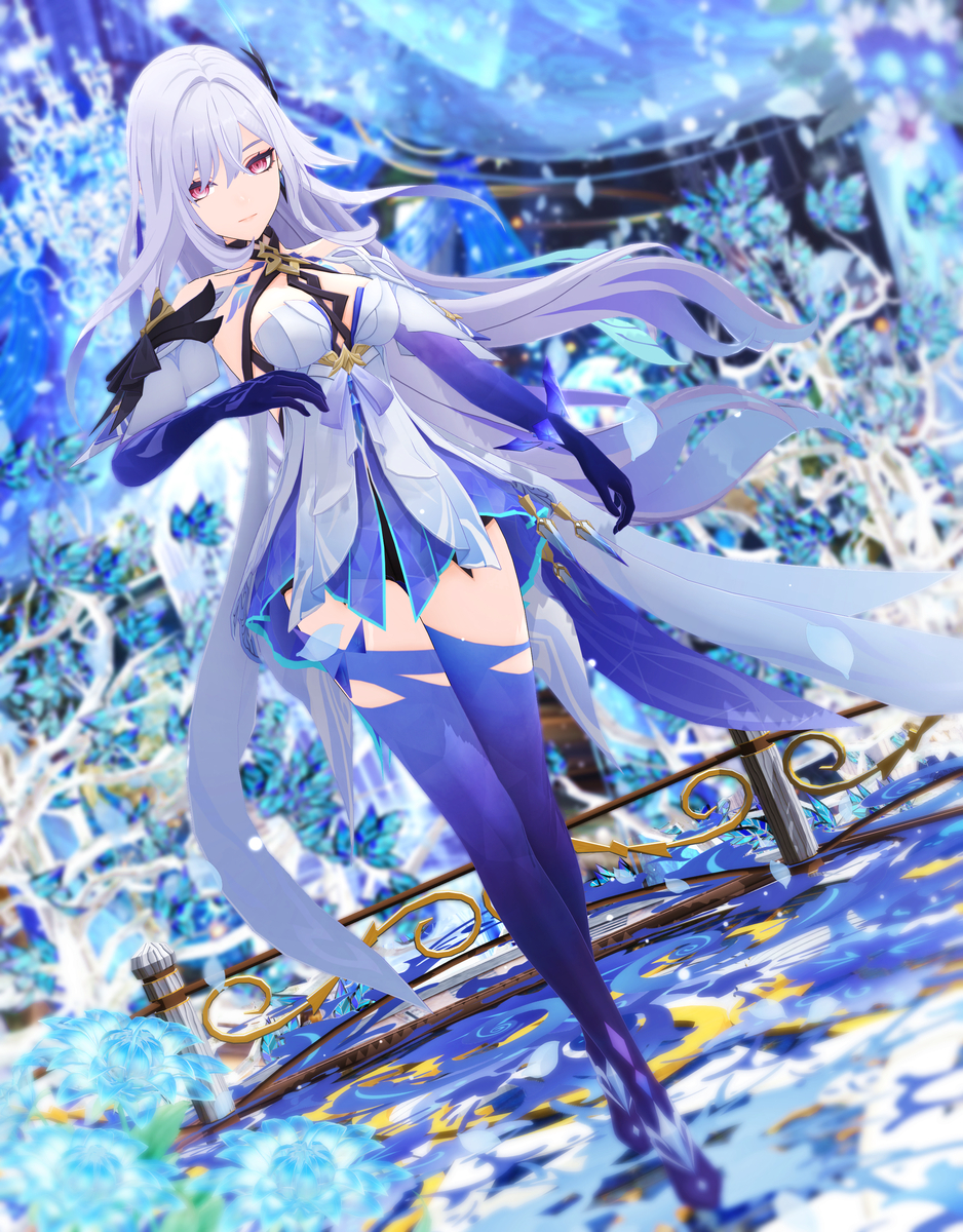 This is a pixiv picture whose title is 【原神MMD】スカークさん.
