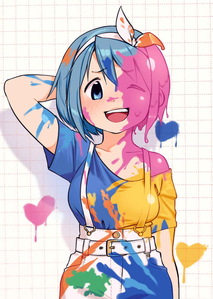This is a pixiv picture whose title is Enthusiastic painter, Sayaka~.