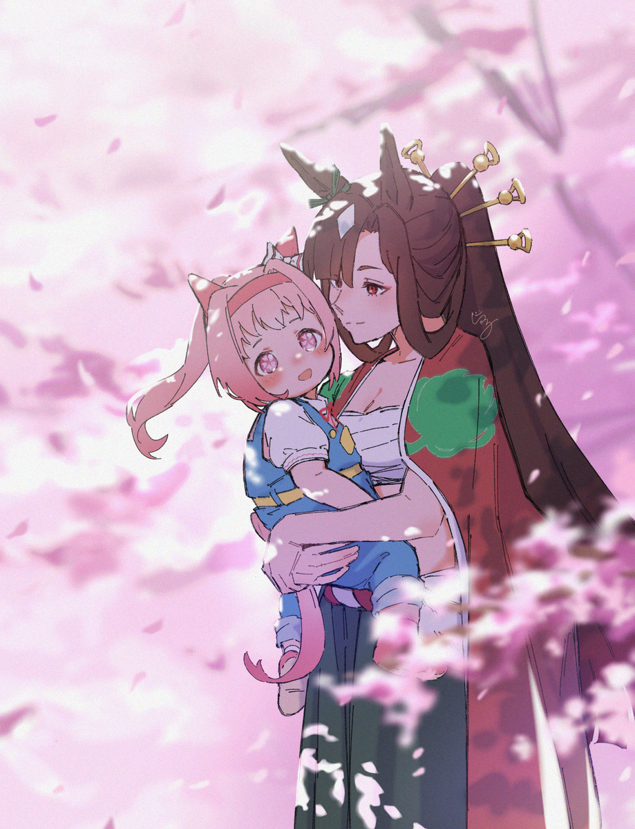 This is a pixiv picture whose title is 親子が描きたかった.