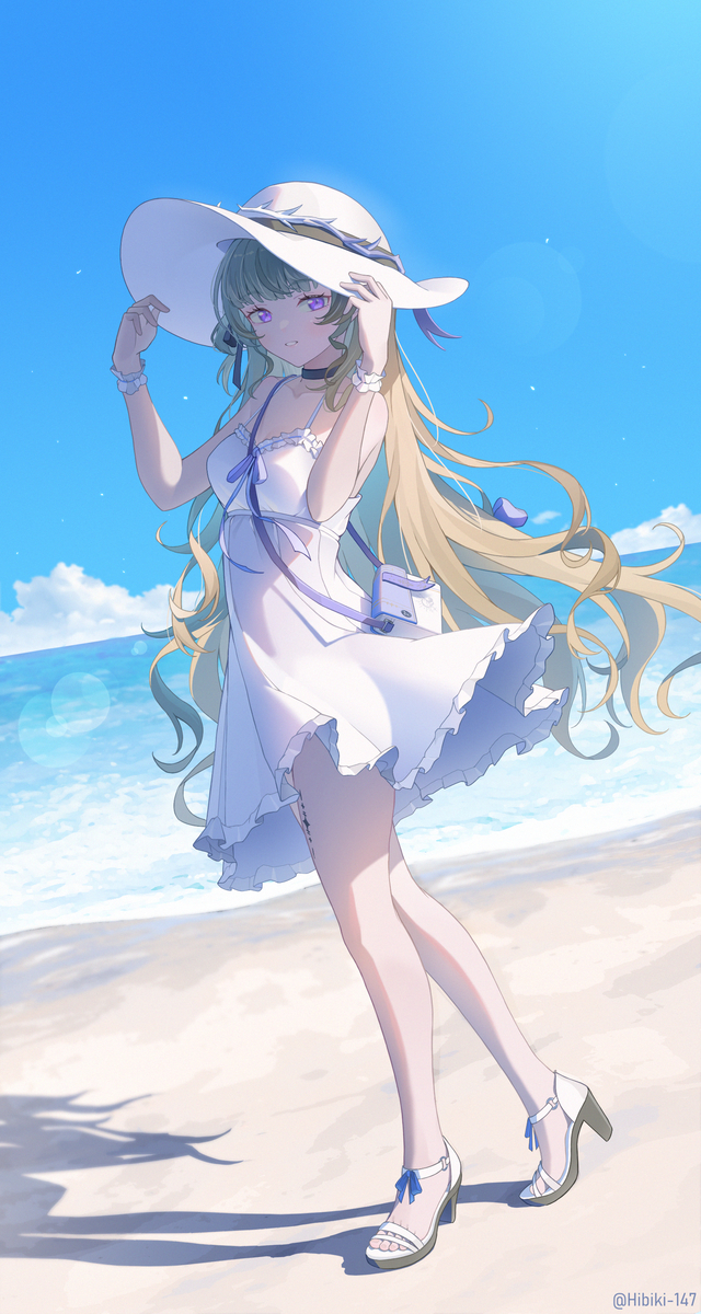 This is a pixiv picture whose title is 海边的菲比.