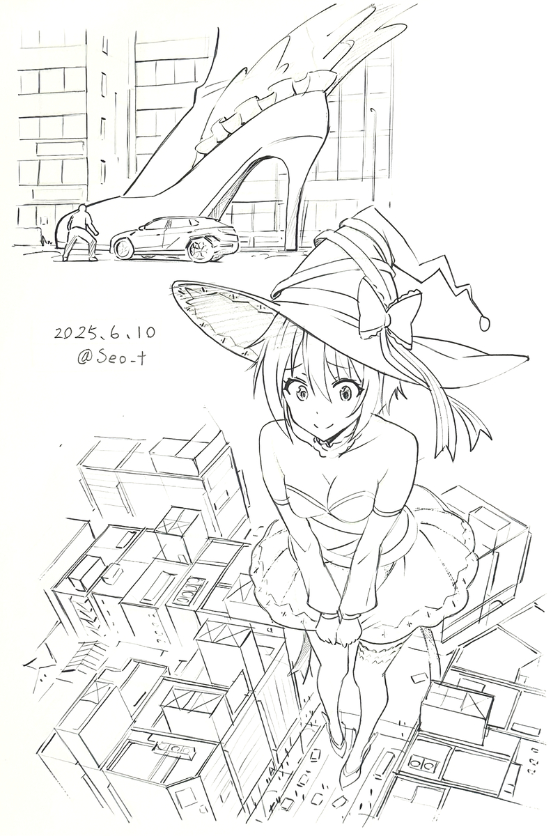 This is a pixiv picture whose title is 巨大鶫誠士郎.