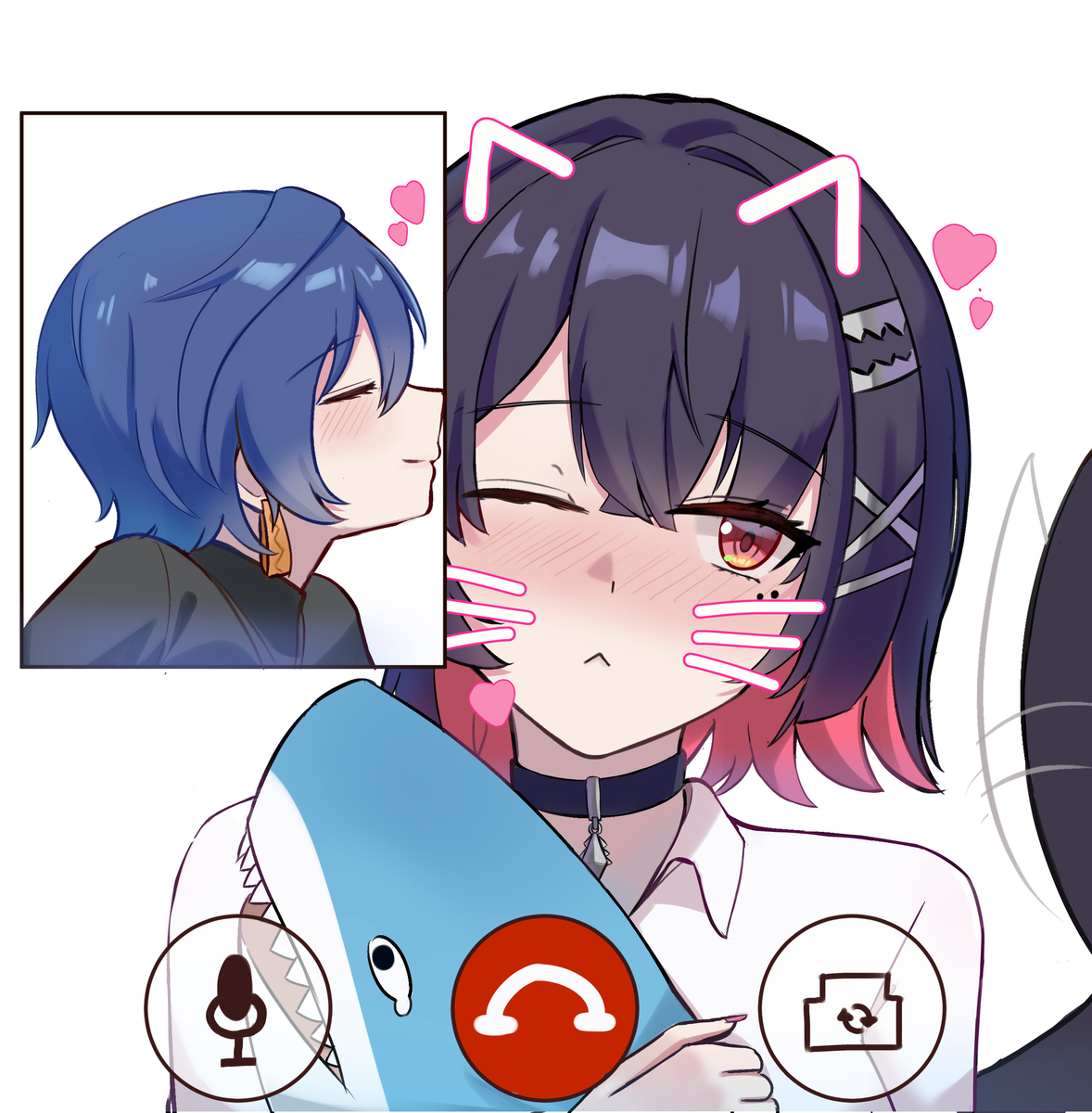 This is a pixiv picture whose title is 😊🦈🔔.
