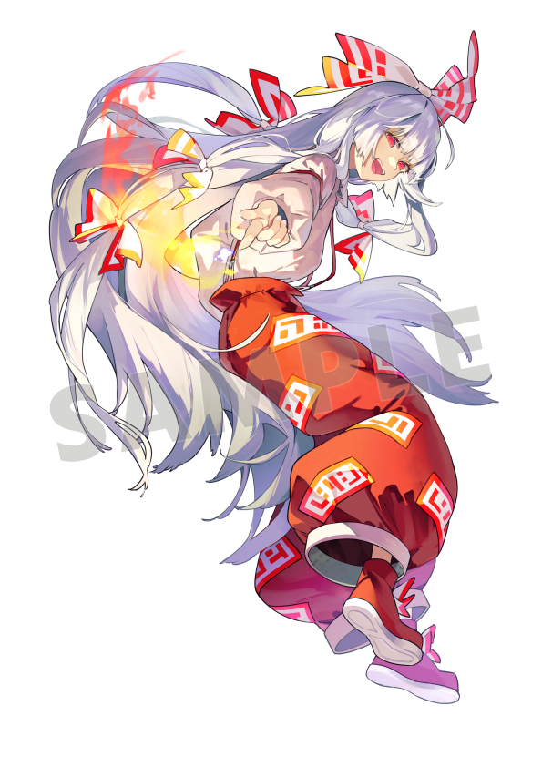 This is a pixiv picture whose title is 藤原妹紅 100均東方.