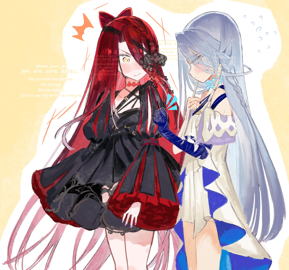 This is a pixiv picture whose title is イプシロンとテュフォン・エフェロメス姉妹が可愛すぎるんじゃ〜〜.