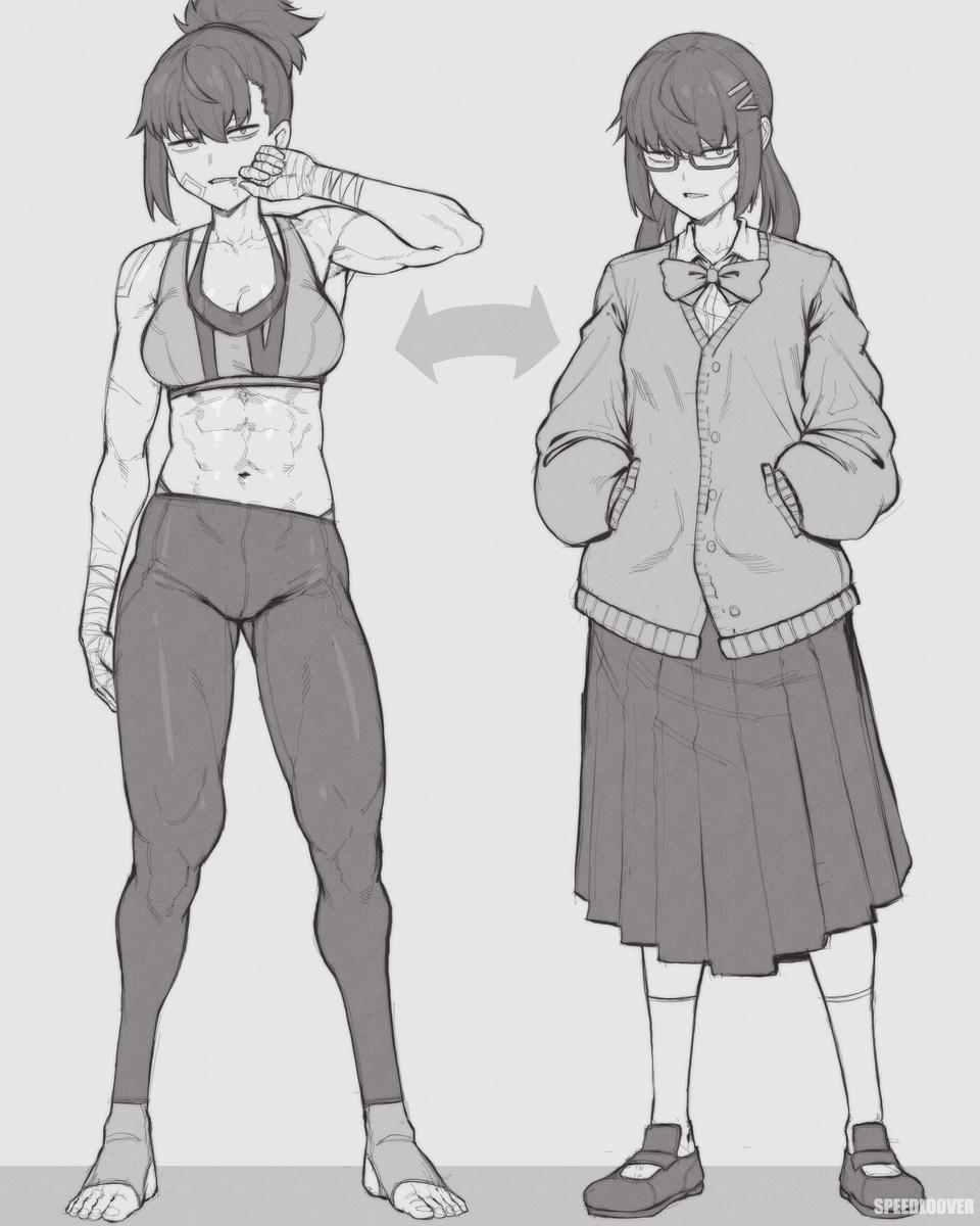 This is a pixiv picture whose title is Fighter girl character idea.