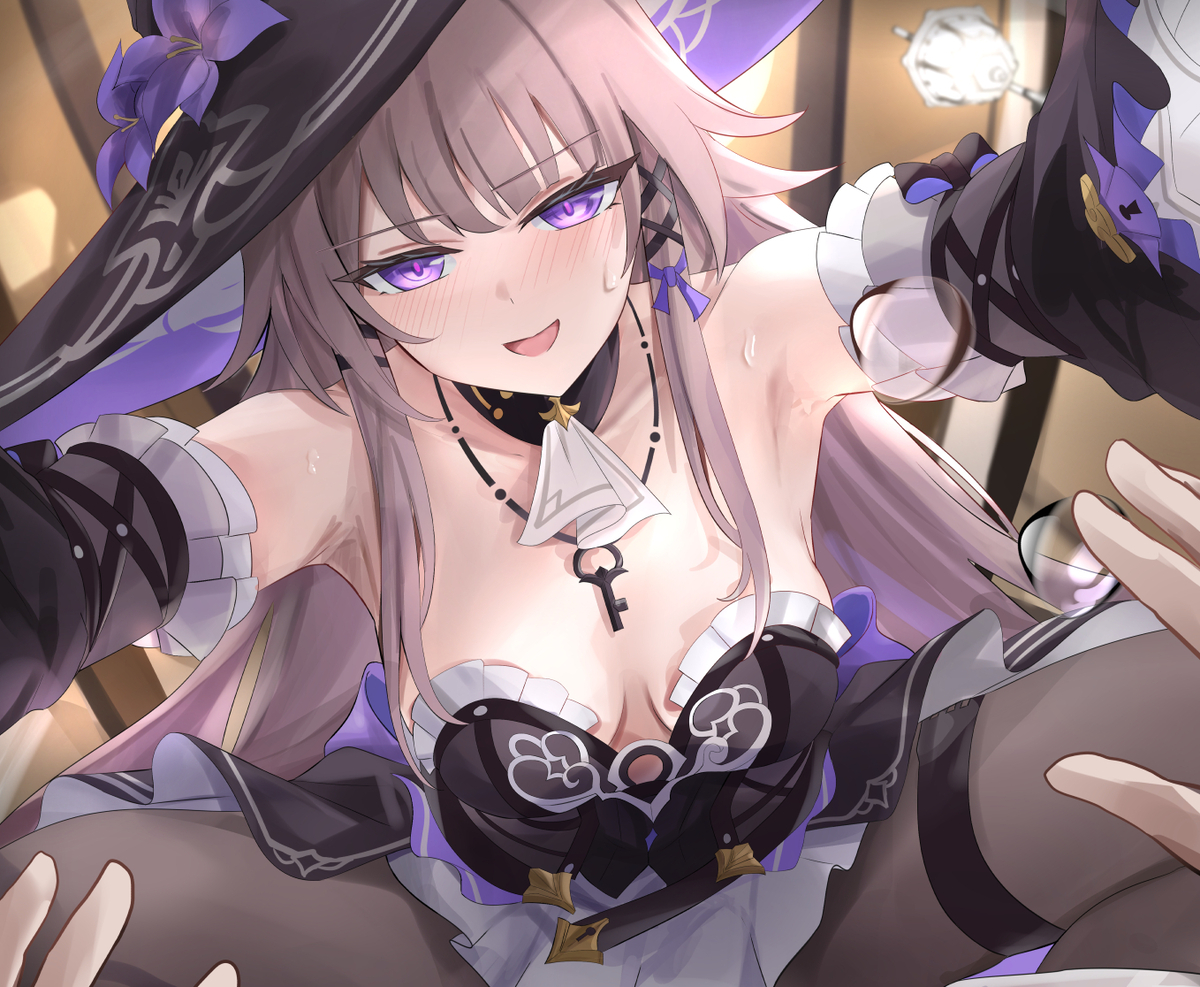 This is a pixiv picture whose title is 逃がしてくれないマダムヘルタ.