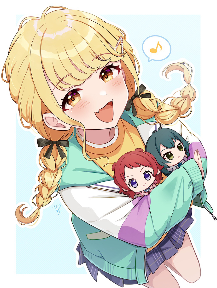 This is a pixiv picture whose title is 咲季と手毬に自慢してやろーっと♪.