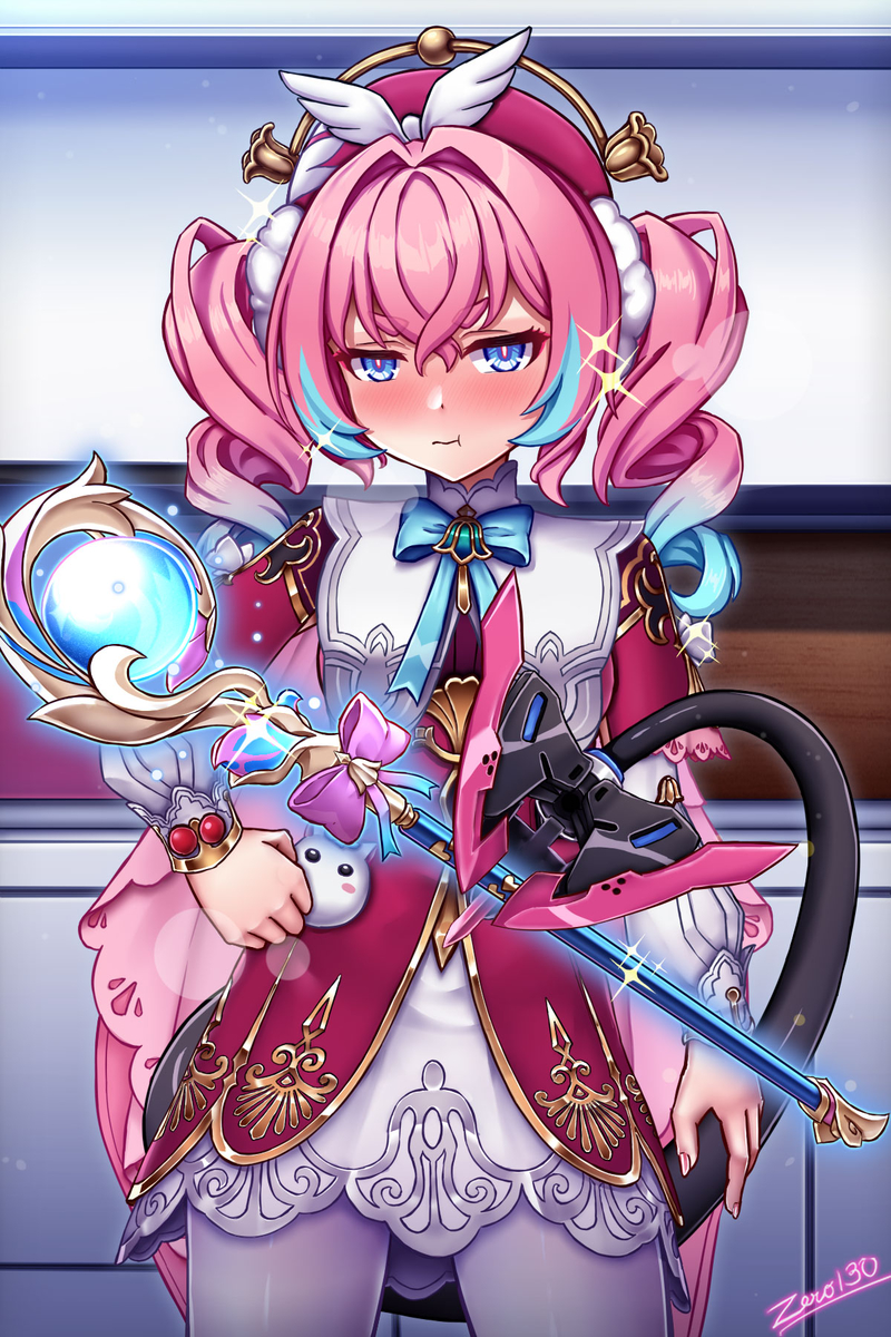 This is a pixiv picture whose title is Honkai3-DeltaxHyacine Cosplay.