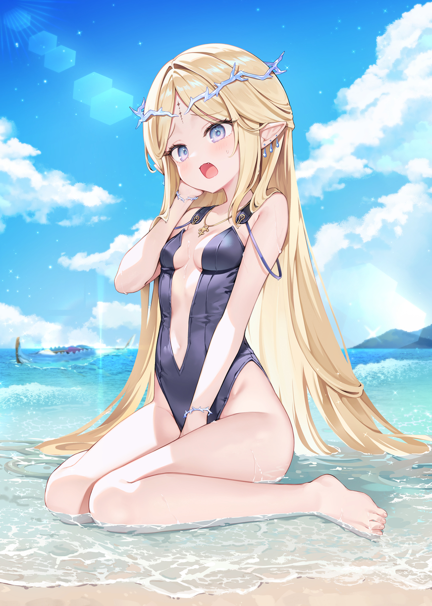 This is a pixiv picture whose title is 水着？.