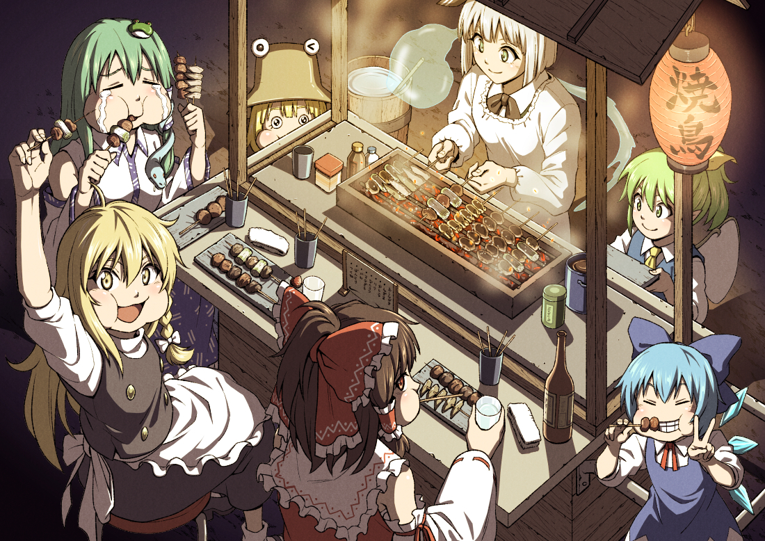 This is a pixiv picture whose title is やきとりたべ隊.