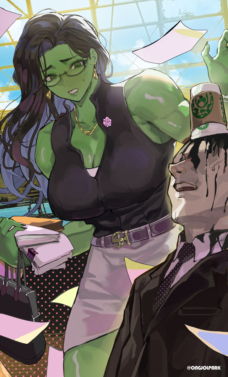 This is a pixiv picture whose title is she hulk.
