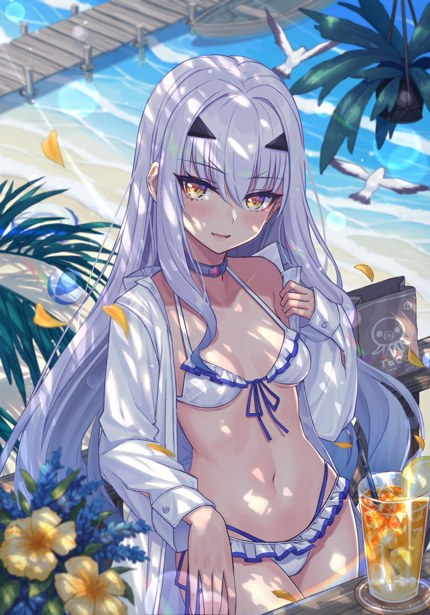 This is a pixiv picture whose title is 夏のメリュ子.