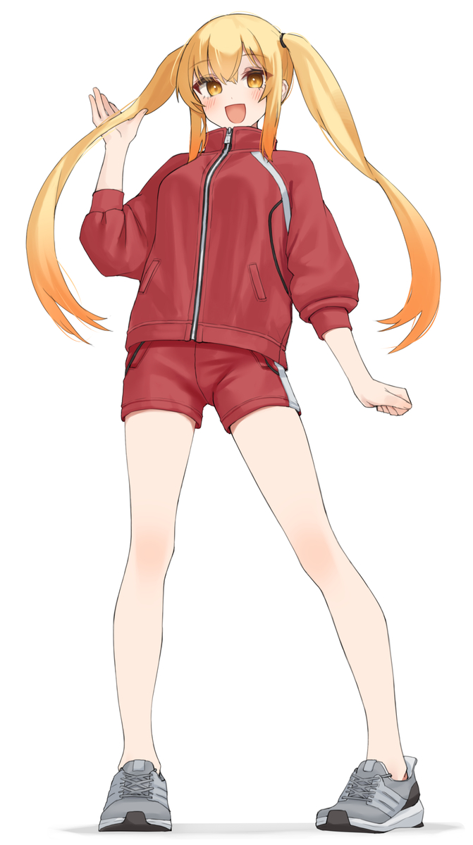 This is a pixiv picture whose title is 赤ジャージな子.