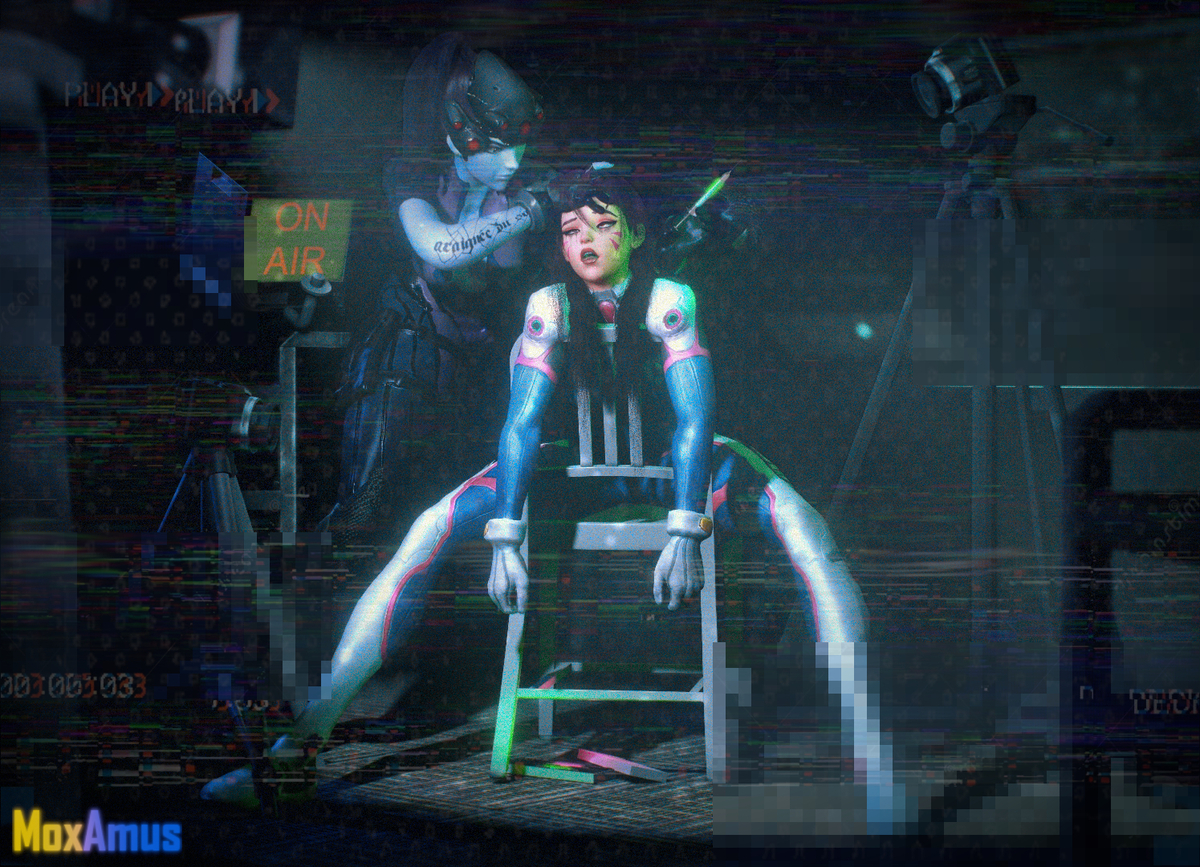 This is a pixiv picture whose title is Widowmaker's Sleepy Live-Stream.