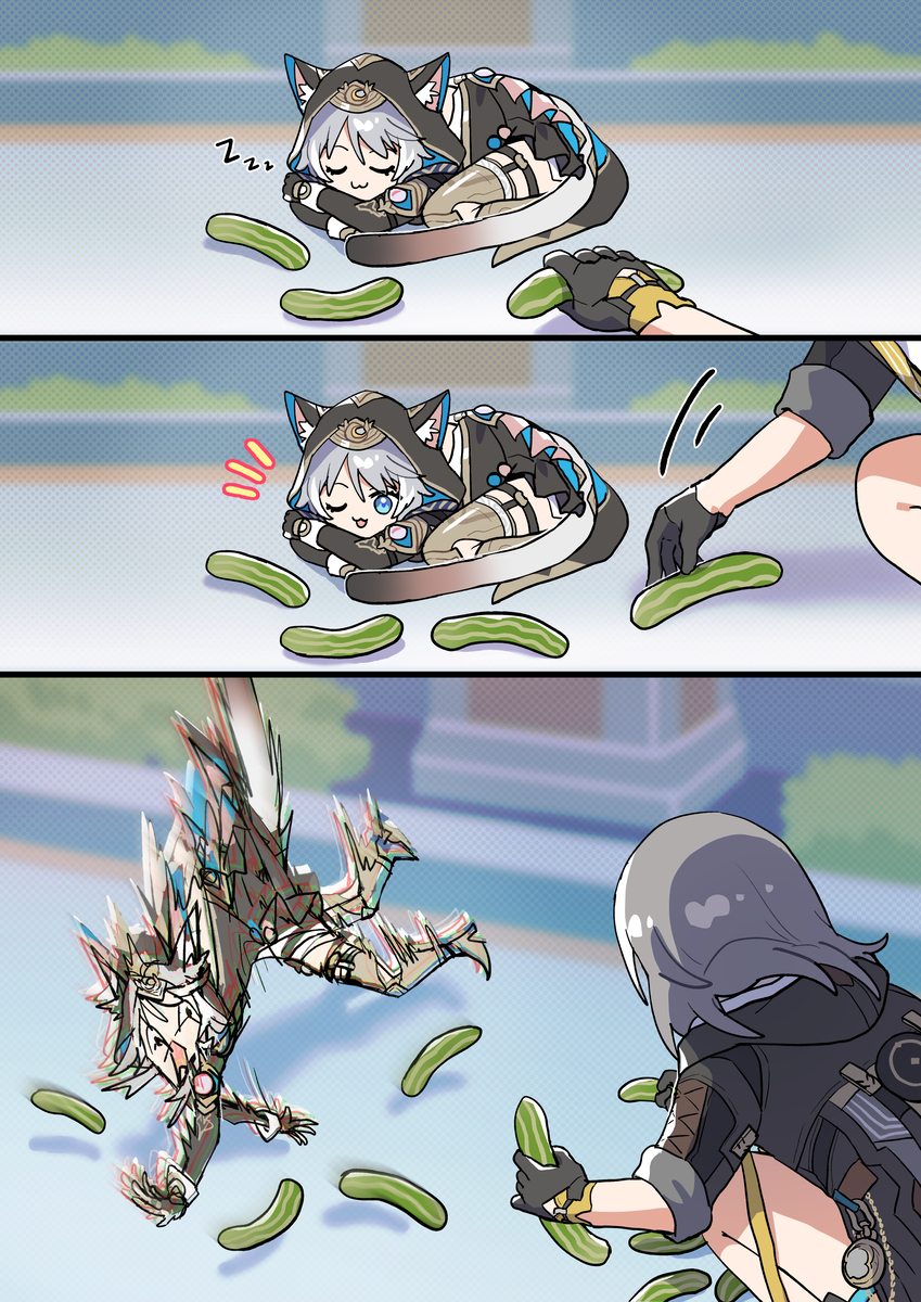 This is a pixiv picture whose title is 🥒.