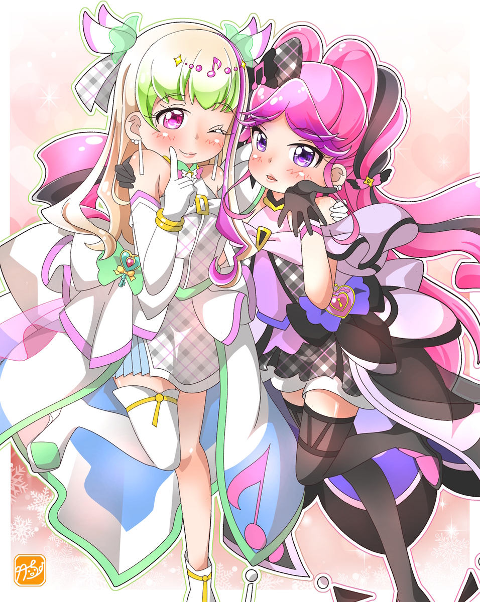 This is a pixiv picture whose title is 【キミプリ】ズキューンキッス💞((っ´ω`)♥(´ω`⊂ )).